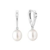 Cercei argint cu perle naturale și cristale, cu tortițe DiAmanti SK25484EL_W-G Cercei argint cu perle naturale și cristale, cu tortițe DiAmanti SK25484EL_W-G